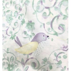Pottery Barn Kids Pastel Bird Duvet Cover - Lavender, Mint, Yellow